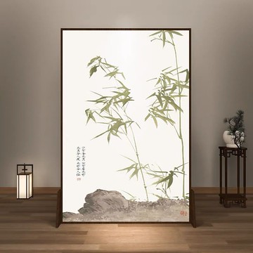 字畫中式屏風隔斷客廳辦公室可移動入戶玄關遮擋裝飾禪意座屏古風 屏風 擋風屏 遮擋屏 隔斷屏 玄關屏風