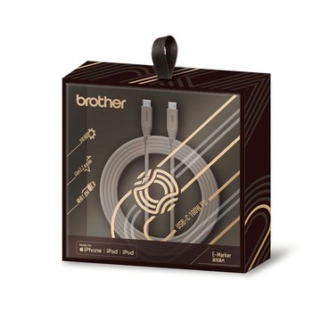 BROTHER  3.2Gen1 USB-C to TypeC 100W PD 快充充電線1.8M-奶茶色 [完全贈品]