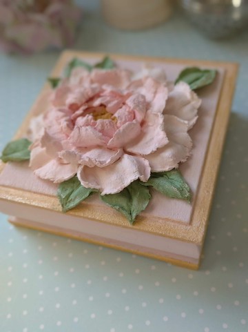 小商品盒 珠寶盒 牡丹小首飾盒 送給女士的禮物 母親節禮物 飾品盒