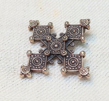 烏克蘭黃銅十字吊墜，復古黃銅十字，壓印黃銅十字吊墜