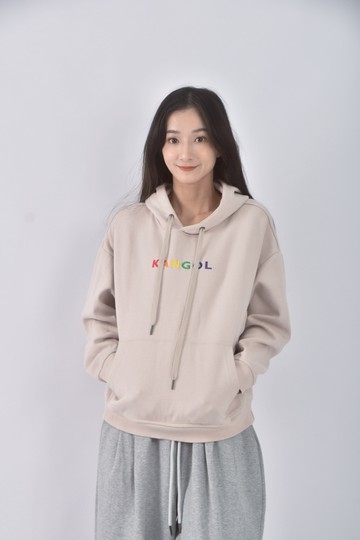 (S) kangol棉質連帽杏色長袖上衣