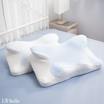 La Belle 扶眠枕超紓壓機能記憶枕套-兩款任選 - 涼感水藍