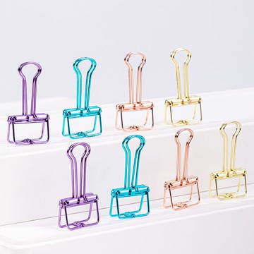 得力Deli彩色金屬簍空長尾夾 78207 32mm