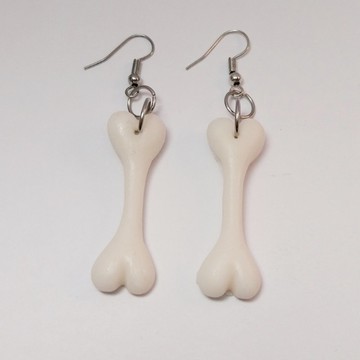 白耳環，手工製作