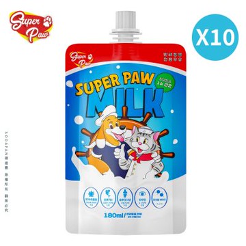 韓國Super Paw寵物牛奶0%乳糖_原味180mlx10包