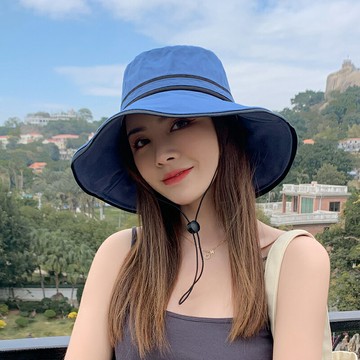 帽子女夏季漁夫帽韓版潮太陽帽女防曬遮臉百搭時尚可折疊遮陽帽女