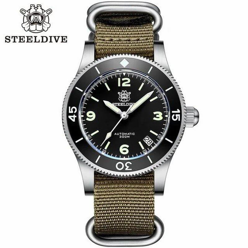 Steeldive SD1952ロゴ付き、日付41MM NH35自動ダイバーウォッチ