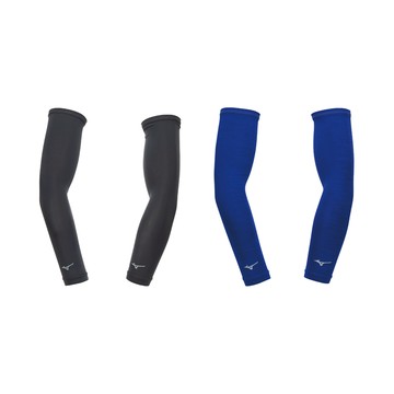 美津濃袖套 MIZUNO 袖套 冰涼袖套 運動袖套 防曬袖套 涼感 吸汗 快乾 抗UV 抗紫外線 伸縮彈性 黑色 深藍色