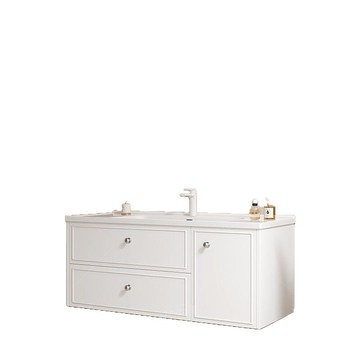 浴室柜組合陶瓷一體盆柜智能鏡柜洗臉盆柜洗漱臺實木多層[DD150110]