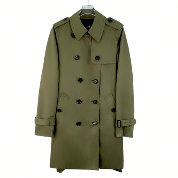 (M) coach質感雙排釦綠色綁帶外套