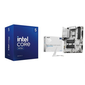 Intel 〈限時〉Core Ultra 5 225+微星PRO Z890-S WIFI WHITE D5 ATX主機板