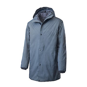 Wildland荒野男長版PR棉輕量防水外套深灰藍