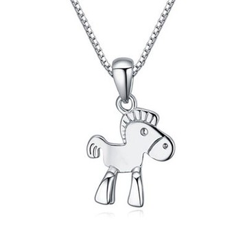 925純銀項鍊 小馬吊墜-清新簡約時尚百搭生日情人節禮物女飾品73ju327【獨家進口】【米蘭精品】