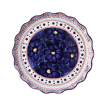 Maison Objet Praca 荷葉邊大圓盤 藍色里西亞  1個  Blue riccia  24.5 x 24.5 x 2cm