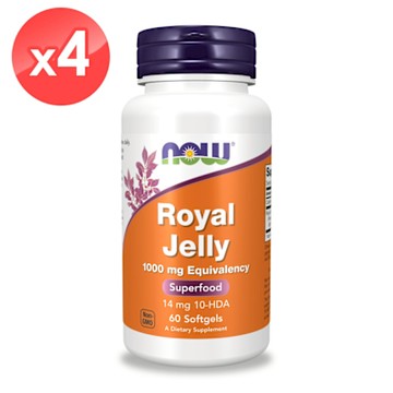 【NOW】蜂王乳濃縮膠囊4瓶組(60顆/瓶)