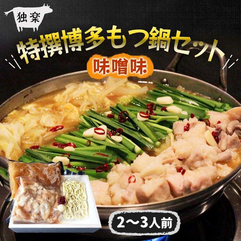 独楽 特撰博多もつ鍋セット 味噌味 2?3人前 300g