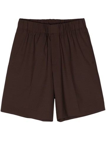 SANDRO - elasticated-waist bermuda shorts - men - Polyester/Wool/Elastane/Cotton - 44 - Brown