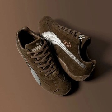 PUMA 休閒鞋 SPEEDCAT LUX 深棕銀 麂皮 賽車鞋 女 40819801
