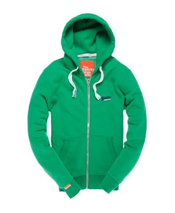 Superdry Men's Men's Orange Label Zip Hoodie Green / Amazonian - Size: M