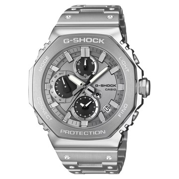 【CASIO 卡西歐】G-SHOCK 全金屬 優雅質感 藍芽太陽能錶款 銀 GMC-B2100ADS-1A_46.3mm