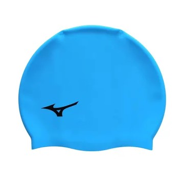 MIZUNO SWIM 矽膠泳帽-游泳 戲水 海邊 沙灘 美津濃 天藍黑