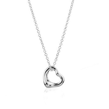 (展示品) Tiffany&Co. 蒂芙尼 Open Heart鏤空愛心925純銀項鍊-11mm