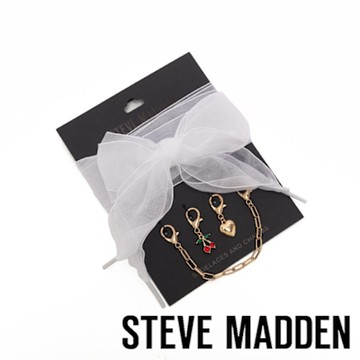 STEVE MADDEN-蕾絲鞋帶吊飾組-白色