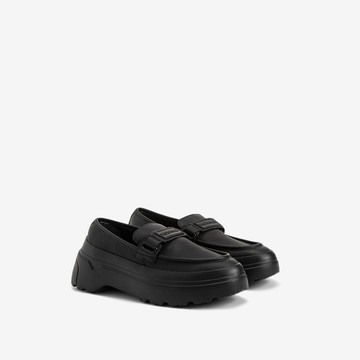 中性-Explorer厚底皮革樂福鞋-黑色