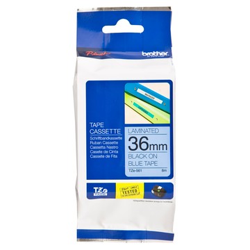 BROTHER TZe-561 護貝標籤帶 36mm 藍底黑字