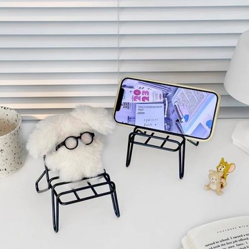 手機支架可愛創意金屬鐵藝小椅子桌面擺件懶人支架便攜手機放置架