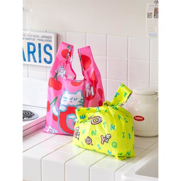 韓國romane可折疊便攜購物袋可愛防水環保ins女單肩包手提袋買菜