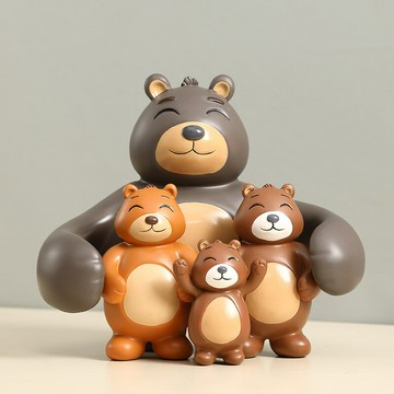 新款創意可愛小熊擺件家居玄關客廳書柜裝飾品情緒治愈擺設品禮物