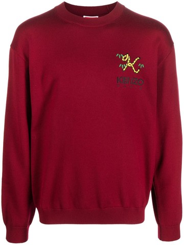 Kenzo - logo-embroidered wool jumper - men - Wool/Polyester - S