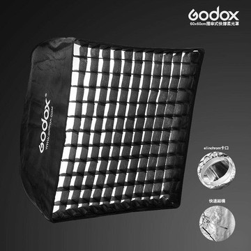 【eYe攝影】現貨 GODOX 快摺傘式柔光罩 60x60cm Bowens 保榮卡口 含網格 蜂槽網 八角罩 外拍棚