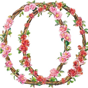 藤蔓花環貼紙 (8色)