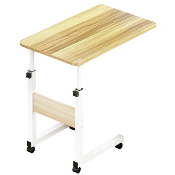 床邊沙發可升降附輪邊桌 60x40x68-83cm 密度板  木紋色