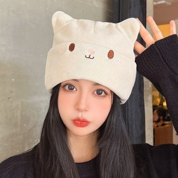 🐱 萌趣貓耳套頭帽 🐱 秋冬百搭冷帽 | 立體貓耳設計 柔軟親膚不扎人 | 大頭圍彈力設計 時尚保暖兩不誤