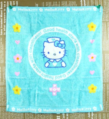 【震撼精品百貨】Hello Kitty 凱蒂貓~中方巾~護士~藍色