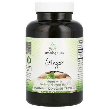 Amazing India, 薑，500 毫克，120 粒素食膠囊