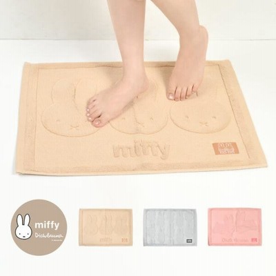 バスマット タオル ミッフィー Miffy 大判 キャラクター おしゃれ かわいい ピンク グレー ベージュ お風呂 足拭き マット 綿100 洗濯ok 通販 Lineポイント最大get Lineショッピング