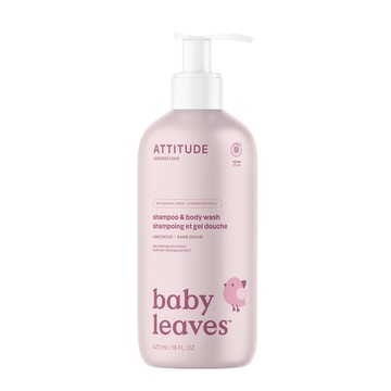 加拿大 ATTITUDE 艾特優 - 嬰幼兒2合1洗髮沐浴露-無香味-473ml