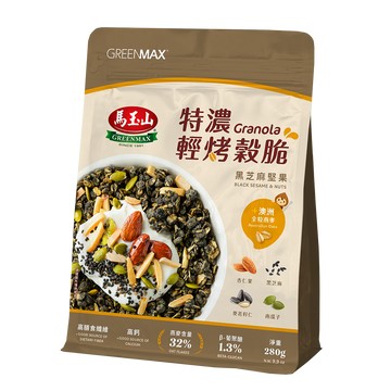[家速配]馬玉山特濃輕烤穀脆黑芝麻堅果 280g