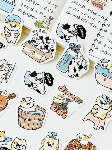 喵咪澡堂\喵咪生活提醒\喵咪今天吃什麼文字貼紙包\共3款\手帳貼