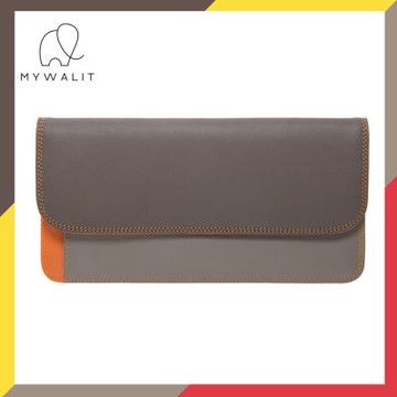 【MYWALIT】俐落翻釦長夾-煙燻灰 1232-164A