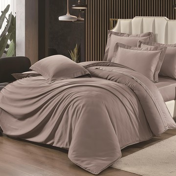 60支100%天絲鋪棉床包兩用被 雙人 松霧咖 親膚透氣  床包 + 兩用被 + 枕套 2個