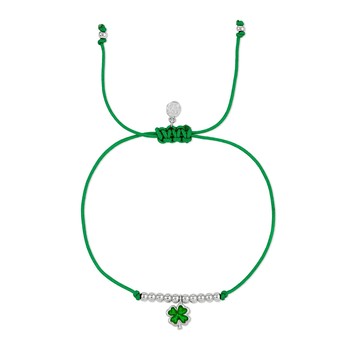 Clover Misanga Green Cord Bracelet