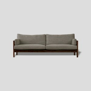 艾禮思木扶手沙發 三人 胡桃木 灰