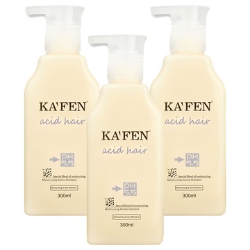KA'FEN 卡氛 亞希朵 酸性蛋白 高保濕洗髮精  300ml  3瓶