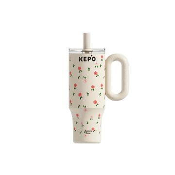 LQ 1200ml KC015 花園冰霸杯 吸管保溫杯 316L不銹鋼款 小碎花
