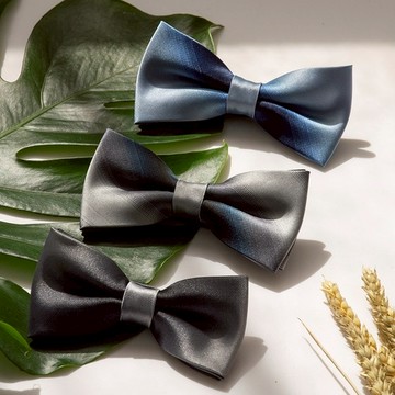 黑禮帽 | 藍/灰/黑灰 斜線漸層領結 - 我動靜皆宜我百變百搭